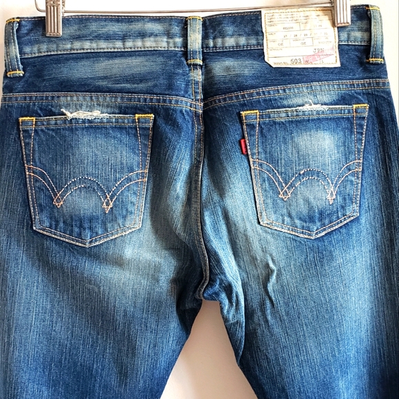 Edwin Vintage Flares Made in Japan Distressed Women NWOT Boho Gypsy Luxury - Picture 10 of 16